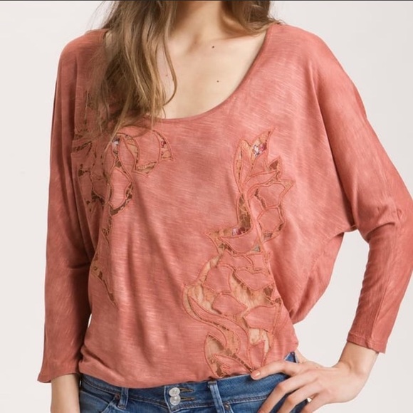Free People Tops - Free People 3/4” Sleeve Top with Cut Outs